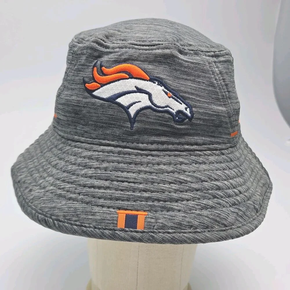 Denver Broncos Bucket Hat NFL Football Gray New Era One Size Polyester Stretch
